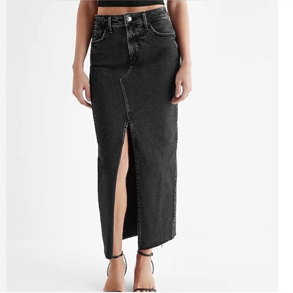 Express Denim Maxi Skirt
